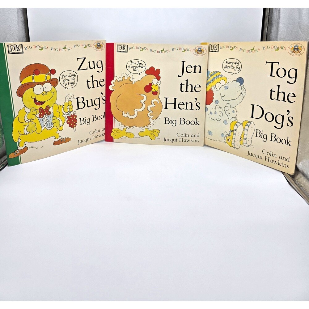DK Big Books Lot Zug the Bug/Jen the Hen/Tog the Dog by Hawkins 1996